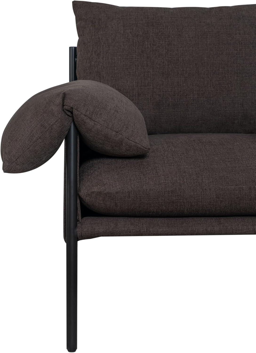 image:imageArmen living Bloom Accent Chair in Brown Fabric with Black FinishBrown
