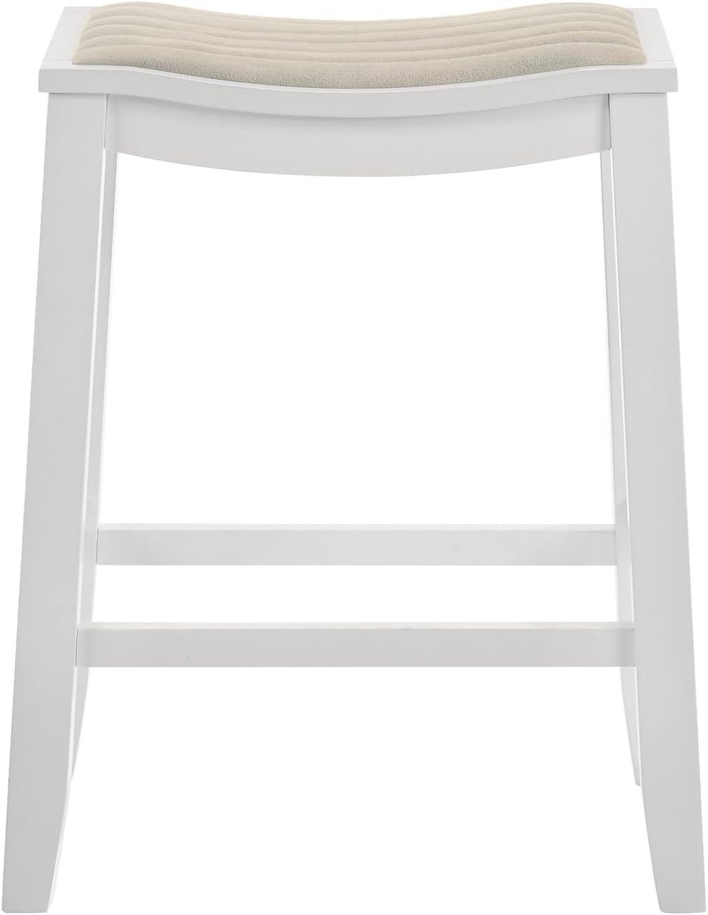 image:imageIyani Coastal Modern Wood Counter Height Kitchen Bar Stool in Amber Glow Finish with Twilight Taupe Fabric Upholstered SeatTaupeWhite