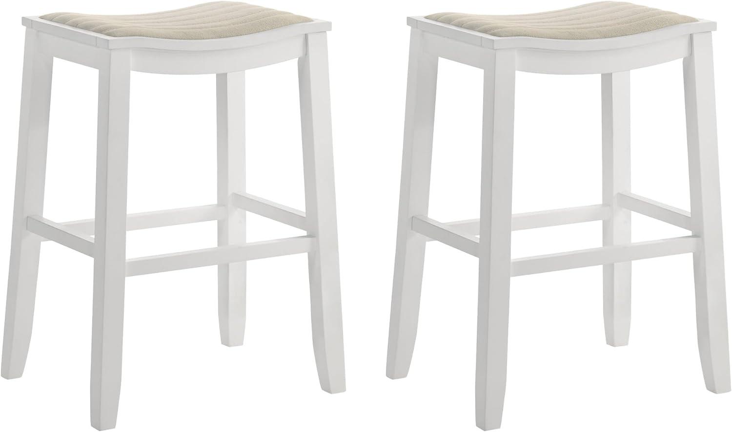 image:imageIyani Coastal Modern Wood Counter Height Kitchen Bar Stool in Amber Glow Finish with Twilight Taupe Fabric Upholstered SeatTaupeWhite