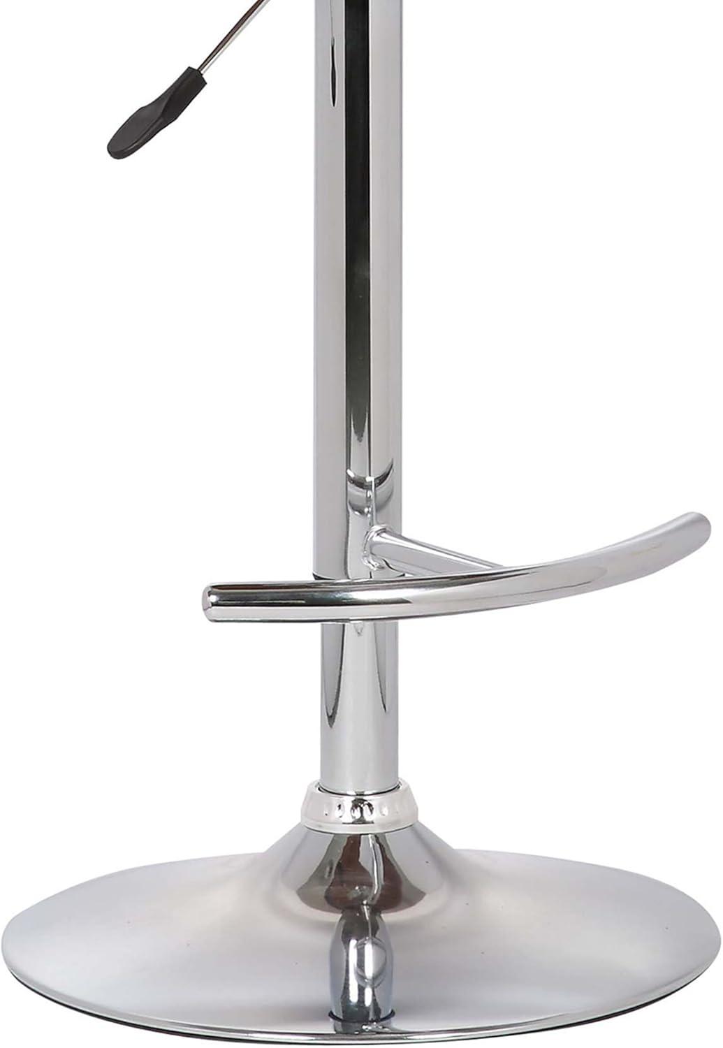 image:imageArmen Living Butterfly Swivel Adjustable Barstool in Black Faux Leather and Walnut Wood FinishBlack