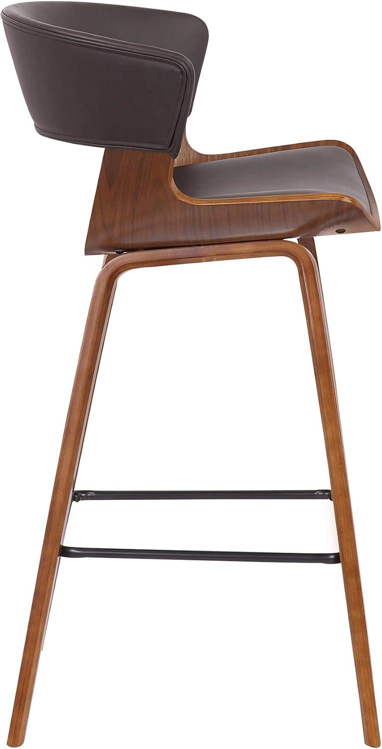 image:imageArmen Living Jagger Modern 26 Counter Height Barstool with Cream Faux Leather and Black Powder Coated FootrestBrown Faux Leather