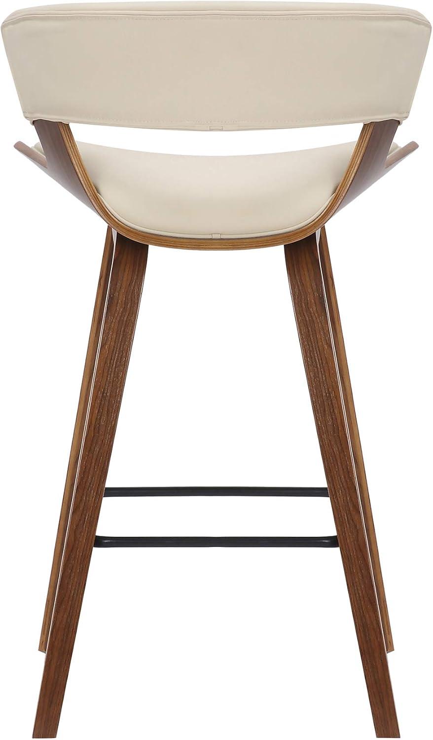 image:imageArmen Living Jagger Modern 26 Counter Height Barstool with Cream Faux Leather and Black Powder Coated FootrestCream Faux Leather