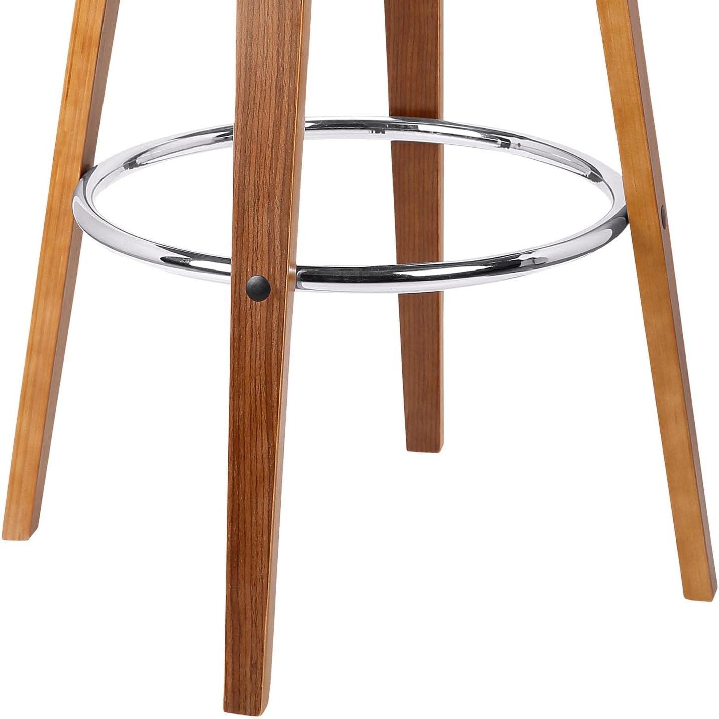 image:imageArmen Living Jayden Mid Century Modern Swivel Bar Stool for Kitchen Island Counter in Gray Faux Leather and Walnut Wood 30 Seat HeightGray and Walnut Wood