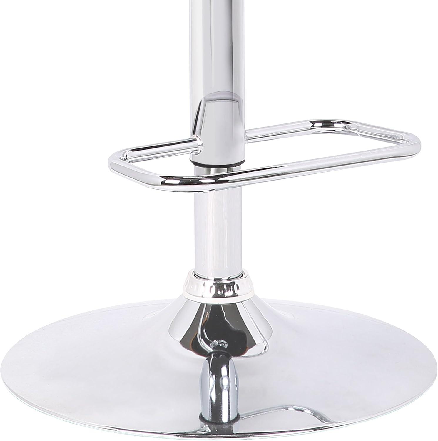 image:imageArmen Living London Modern Adjustable Height Swivel Gray Faux Leather and Walnut Wood Bar Stool with Chrome Base for Kitchen Island Counter
