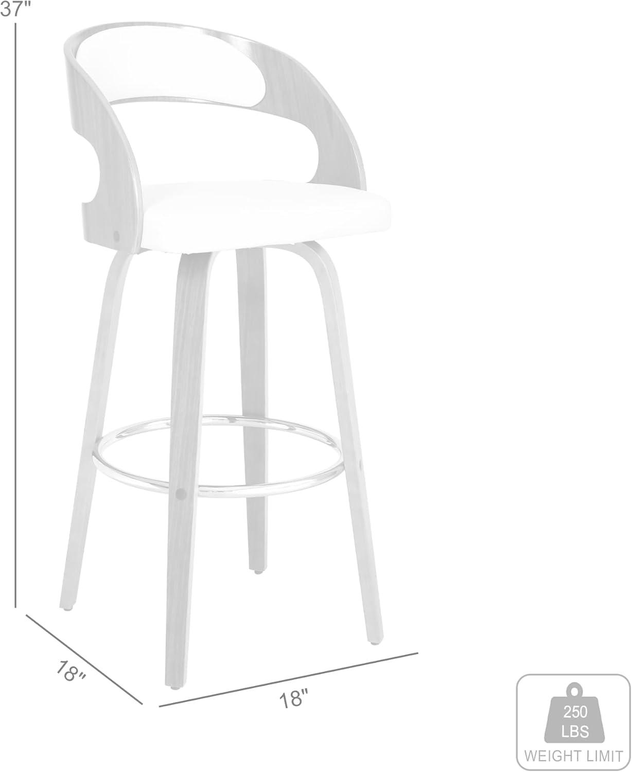 image:imageArmen Living Shelly 26 Counter Height Swivel Cream Faux Leather and Walnut Wood Bar Stool Set of 3