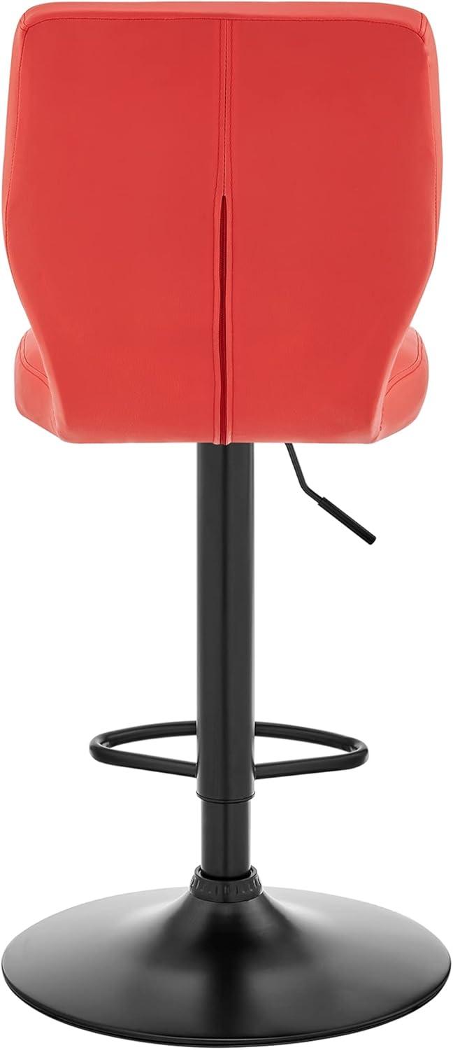 image:imageArmen Living Bardot Modern Adjustable Height Blue Faux Leather Swivel Bar Stool for Kitchen Island CounterRed