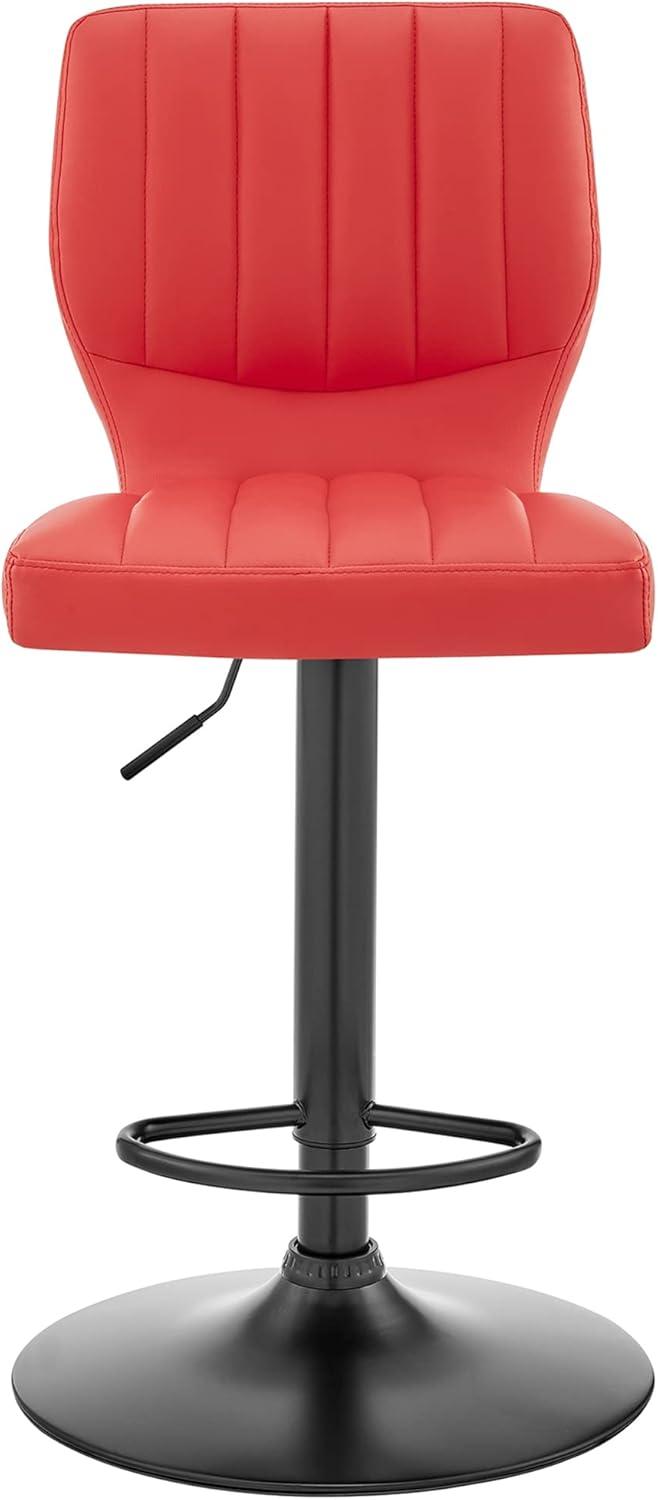 image:imageArmen Living Bardot Modern Adjustable Height Blue Faux Leather Swivel Bar Stool for Kitchen Island CounterRed