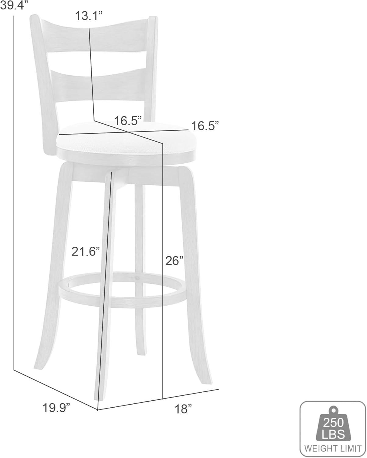 image:imageArmen Living Blair 26 in Putty Brown Counter Height Rubberwood Swivel Barstool with Cream Fabric SeatCream
