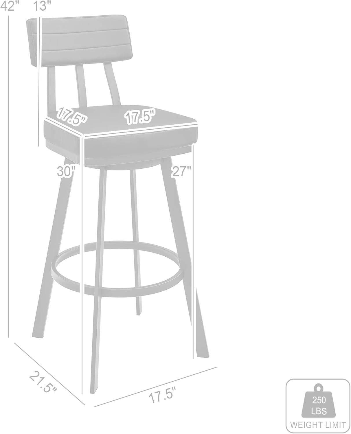 image:imageBenjamin Swivel Counter Stool in Brushed Stainless Steel with Grey Faux LeatherBlack