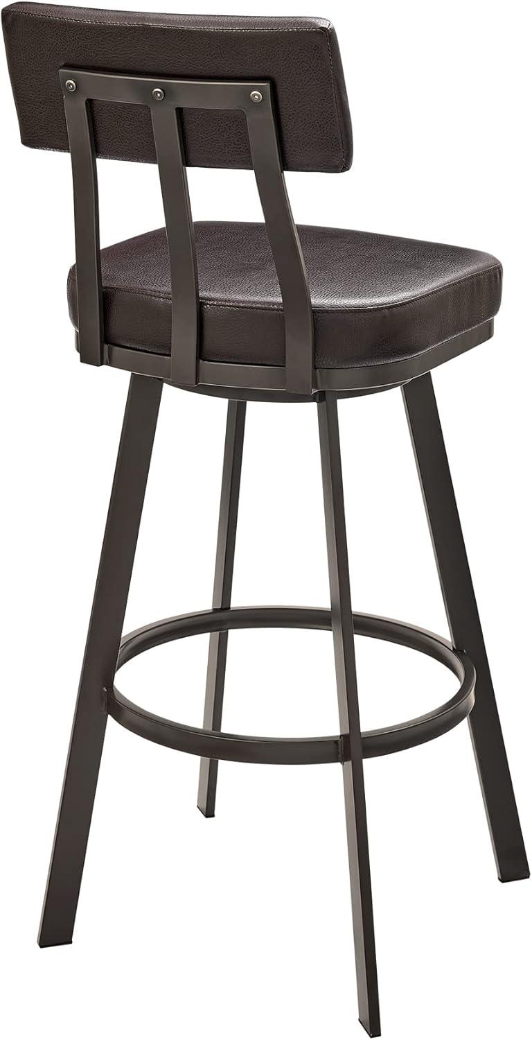 image:imageBenjamin Swivel Counter Stool in Brushed Stainless Steel with Grey Faux LeatherBrown