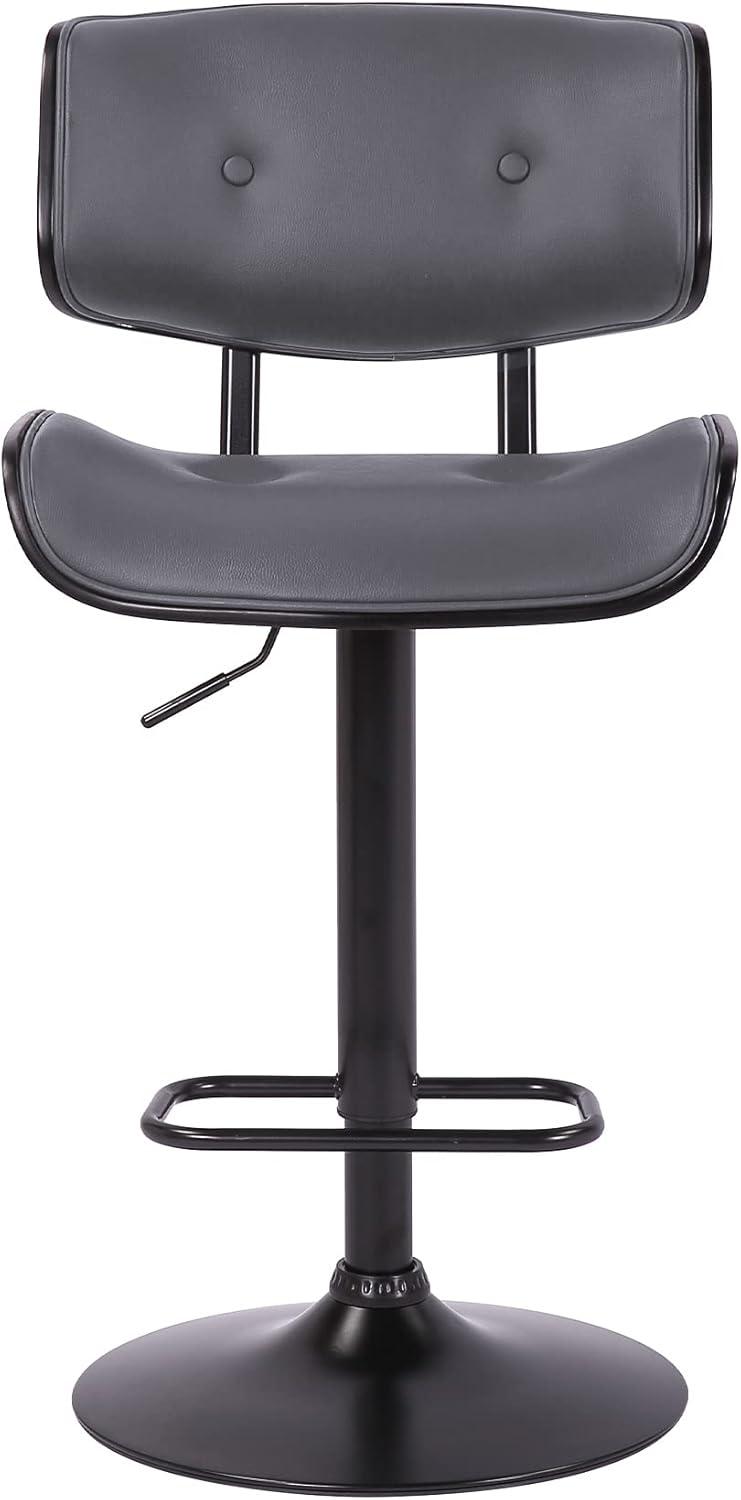 image:imageArmen Living Brooklyn Adjustable Swivel Cream Faux Leather and Black Wood Bar Stool with Black BaseGrayBlack