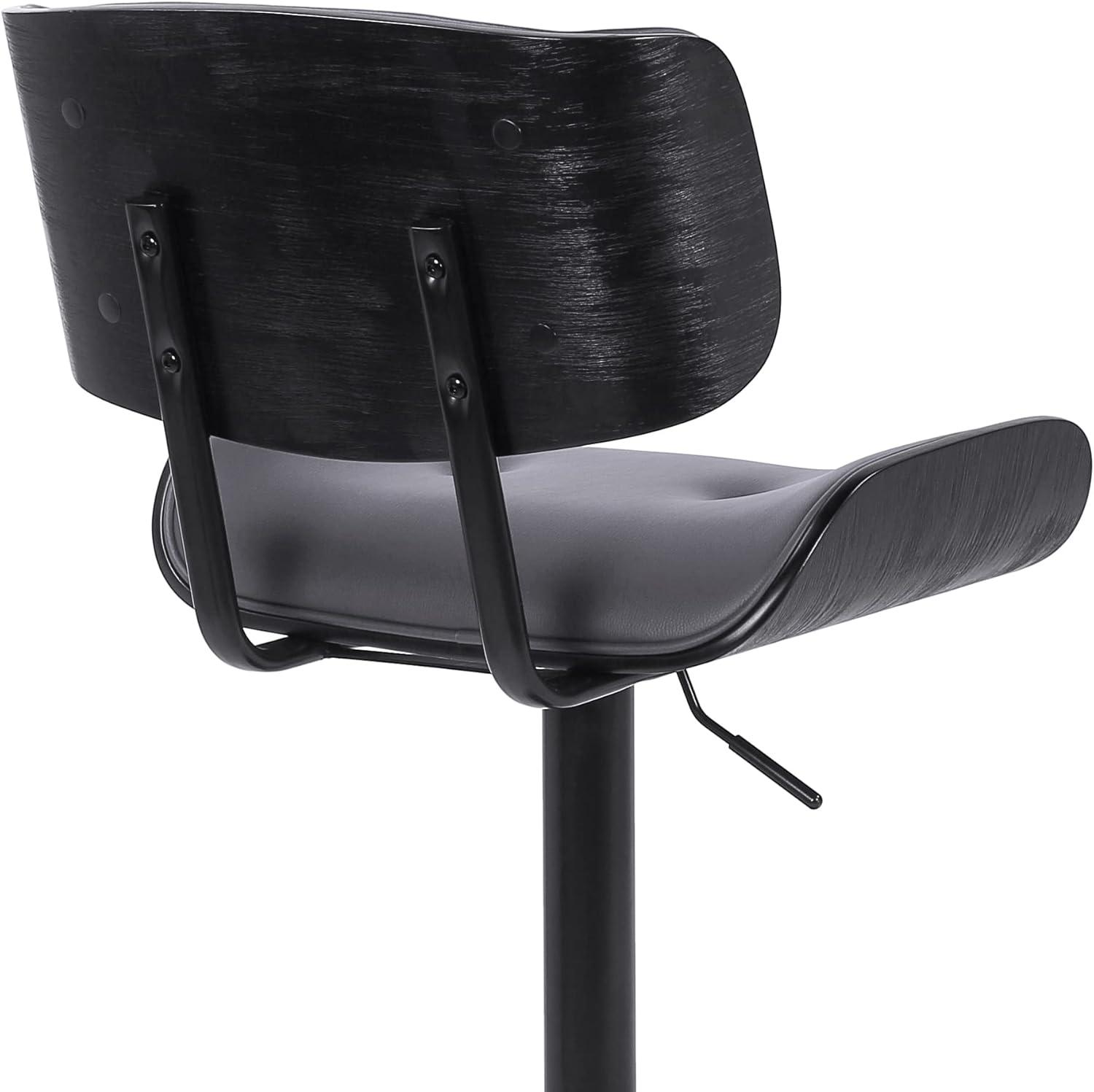image:imageArmen Living Brooklyn Adjustable Swivel Cream Faux Leather and Black Wood Bar Stool with Black BaseGrayBlack