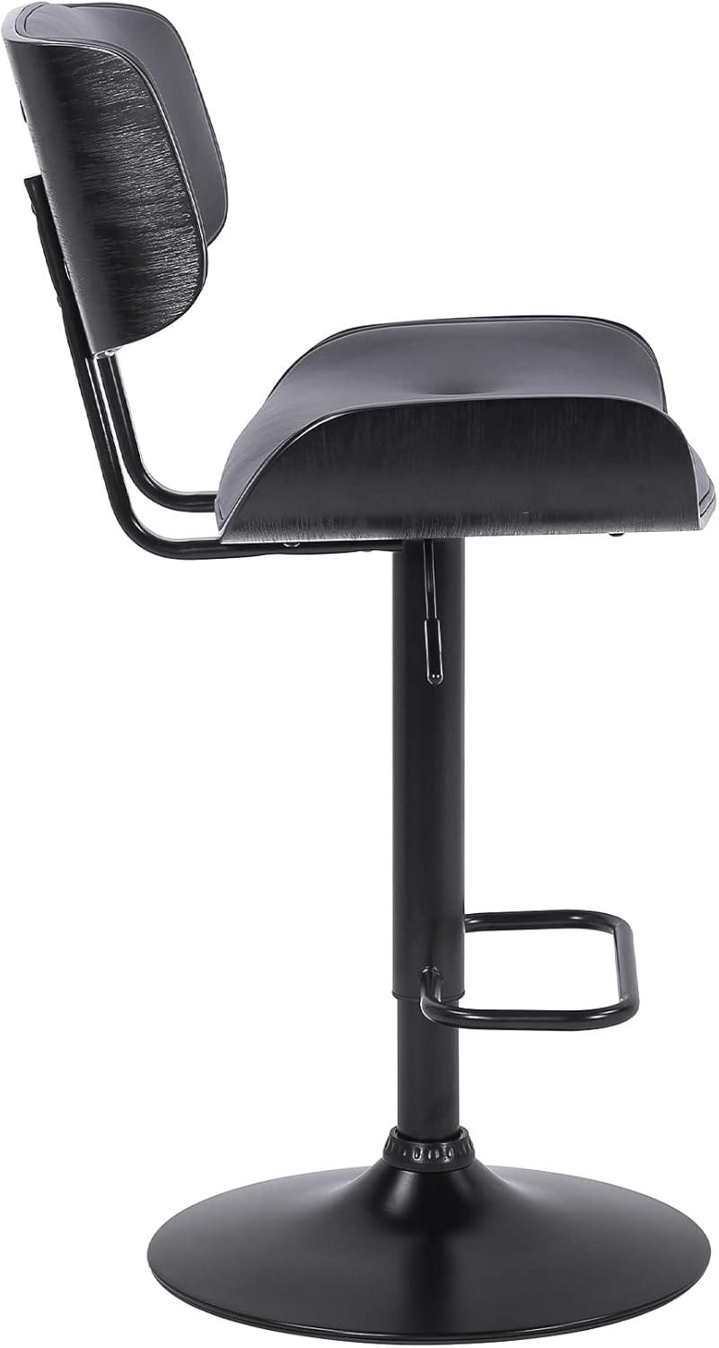 image:imageArmen Living Brooklyn Adjustable Swivel Cream Faux Leather and Black Wood Bar Stool with Black BaseGrayBlack