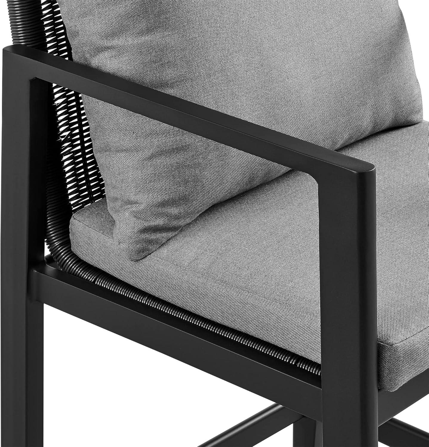 image:imageArmen Living Grand Modern Outdoor Patio Bar Table and Stools Set 5 Piece Black