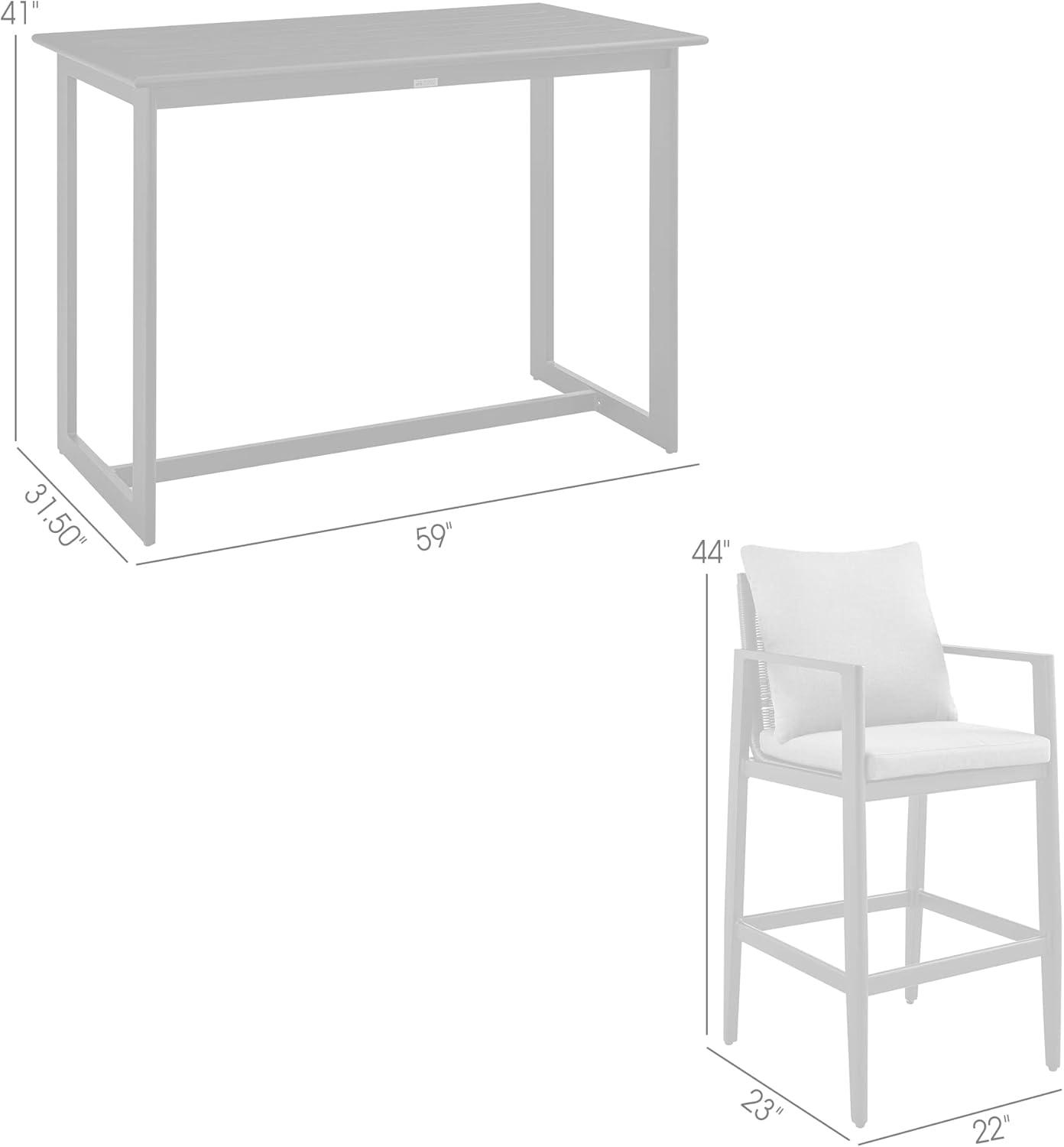 image:imageArmen Living Grand Modern Outdoor Patio Bar Table and Stools Set 5 Piece Black