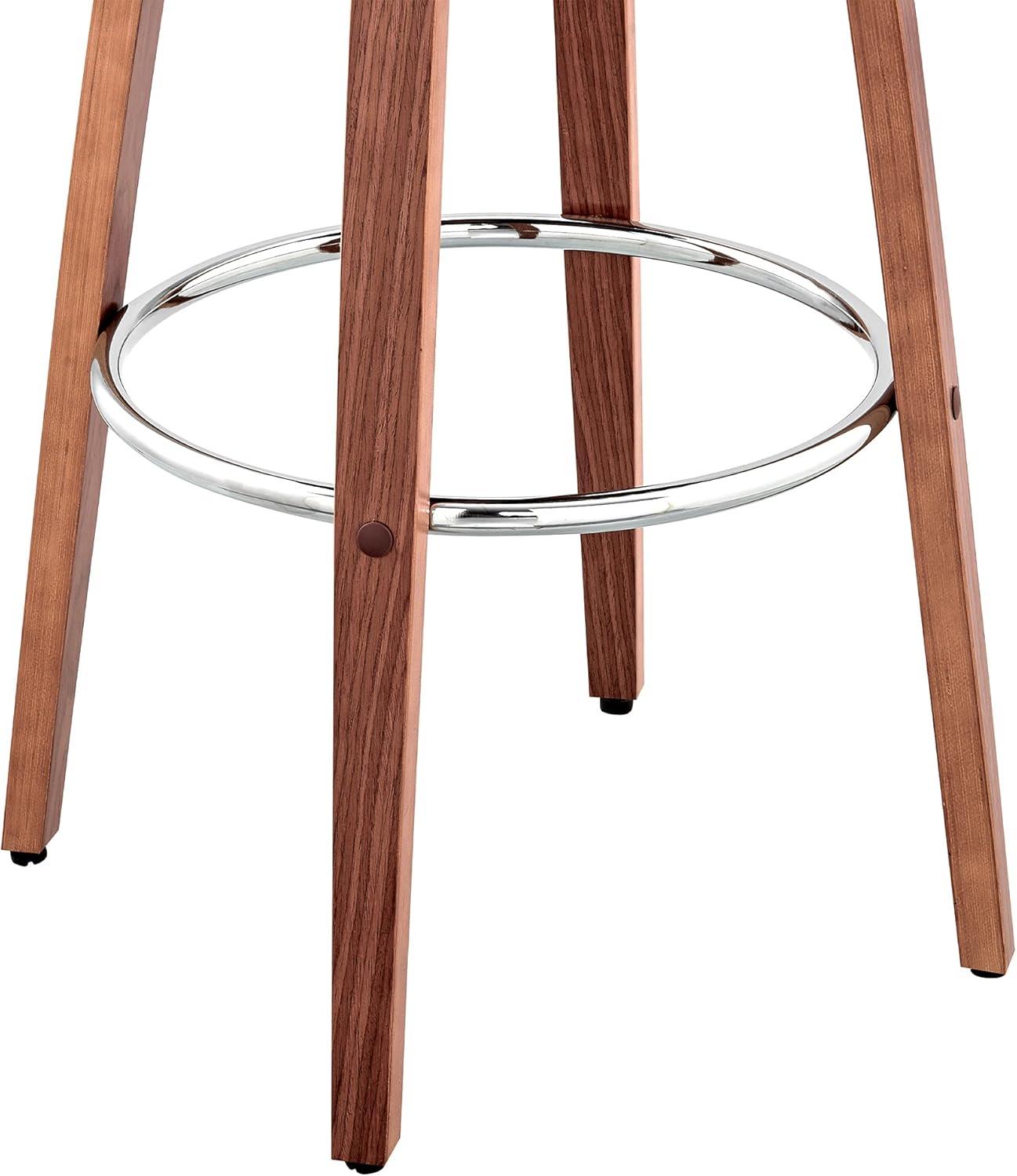 image:imageArmen Living Jayden Modern 26 Seat Height Swivel Grey Faux Leather and Walnut Wood Bar Stool for Kitchen Island CounterCream and Walnut Wood