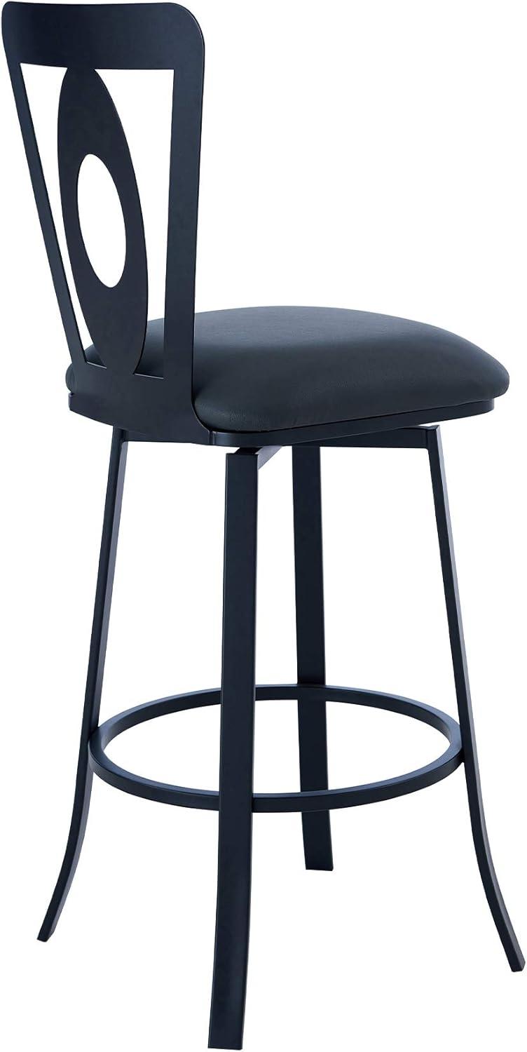 image:imageArmen Living Lola Contemporary Barstool 26 Counter Height GrayMatte Black FinishGray Faux Leather and Matte Black