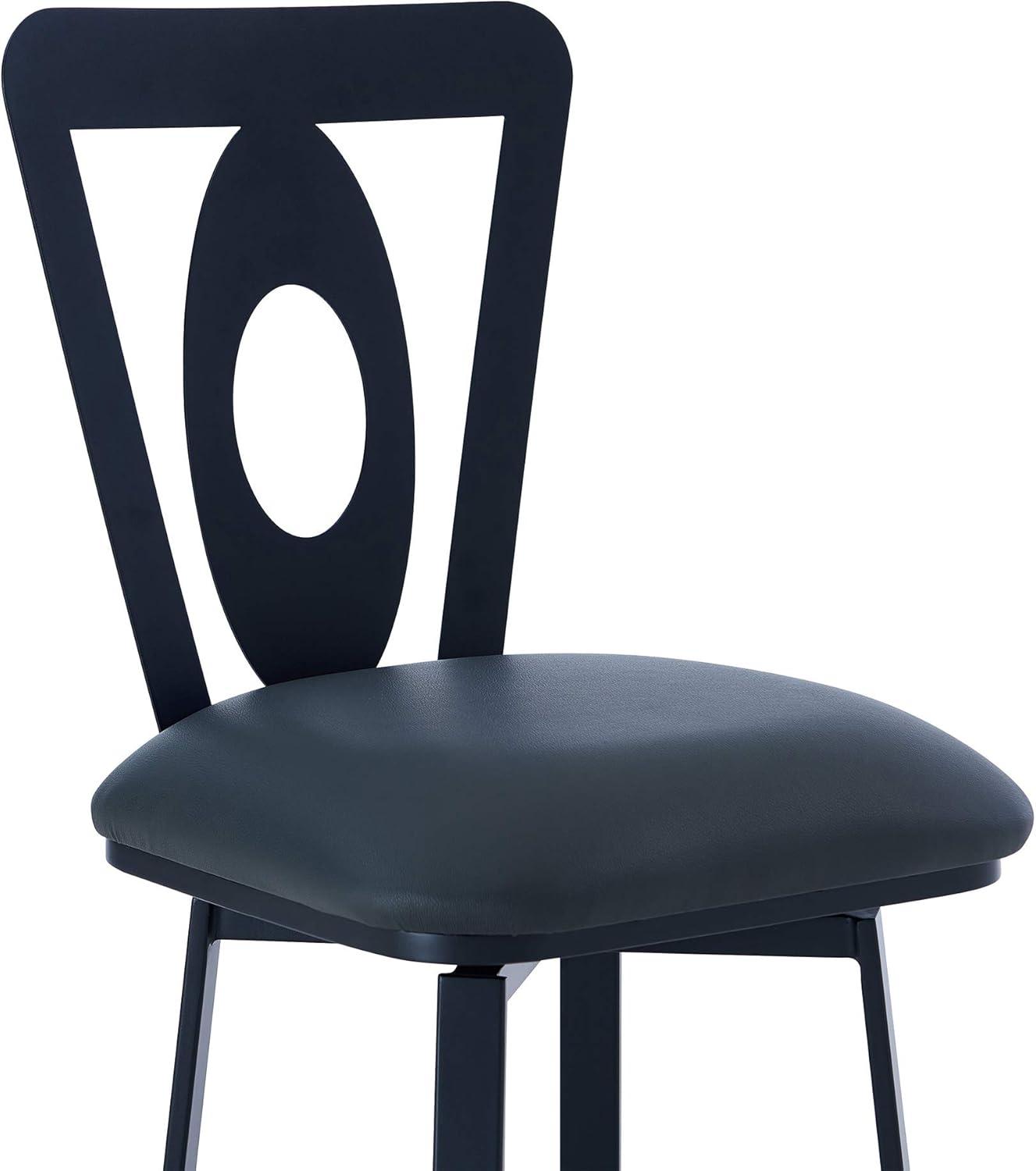 image:imageArmen Living Lola Contemporary Barstool 26 Counter Height GrayMatte Black FinishGray Faux Leather and Matte Black