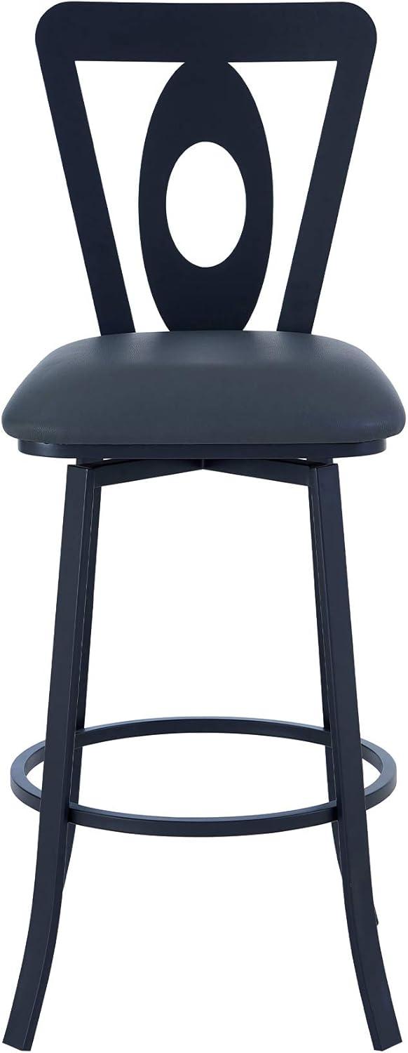 image:imageArmen Living Lola Contemporary Barstool 26 Counter Height GrayMatte Black FinishGray Faux Leather and Matte Black