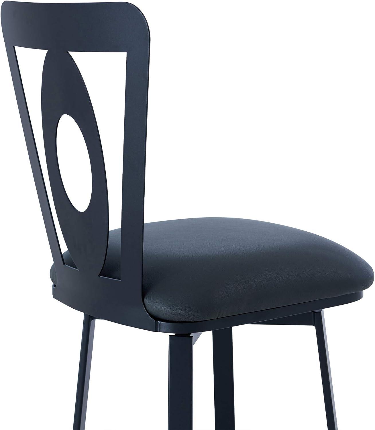image:imageArmen Living Lola Contemporary Barstool 26 Counter Height GrayMatte Black FinishGray Faux Leather and Matte Black