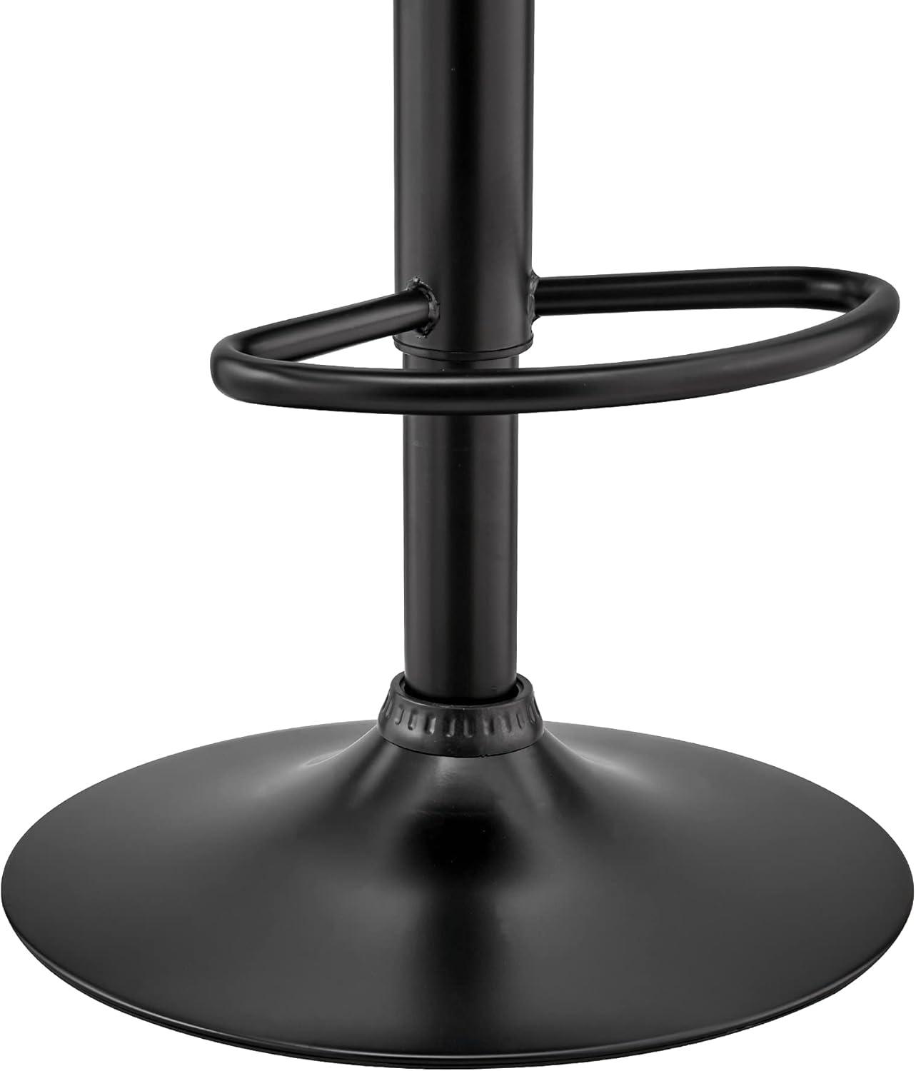 image:imageArmen Living London Modern Adjustable Height Swivel Black Faux Leather and Walnut Wood Bar Stool with Chrome Base for Kitchen Island CounterKarter