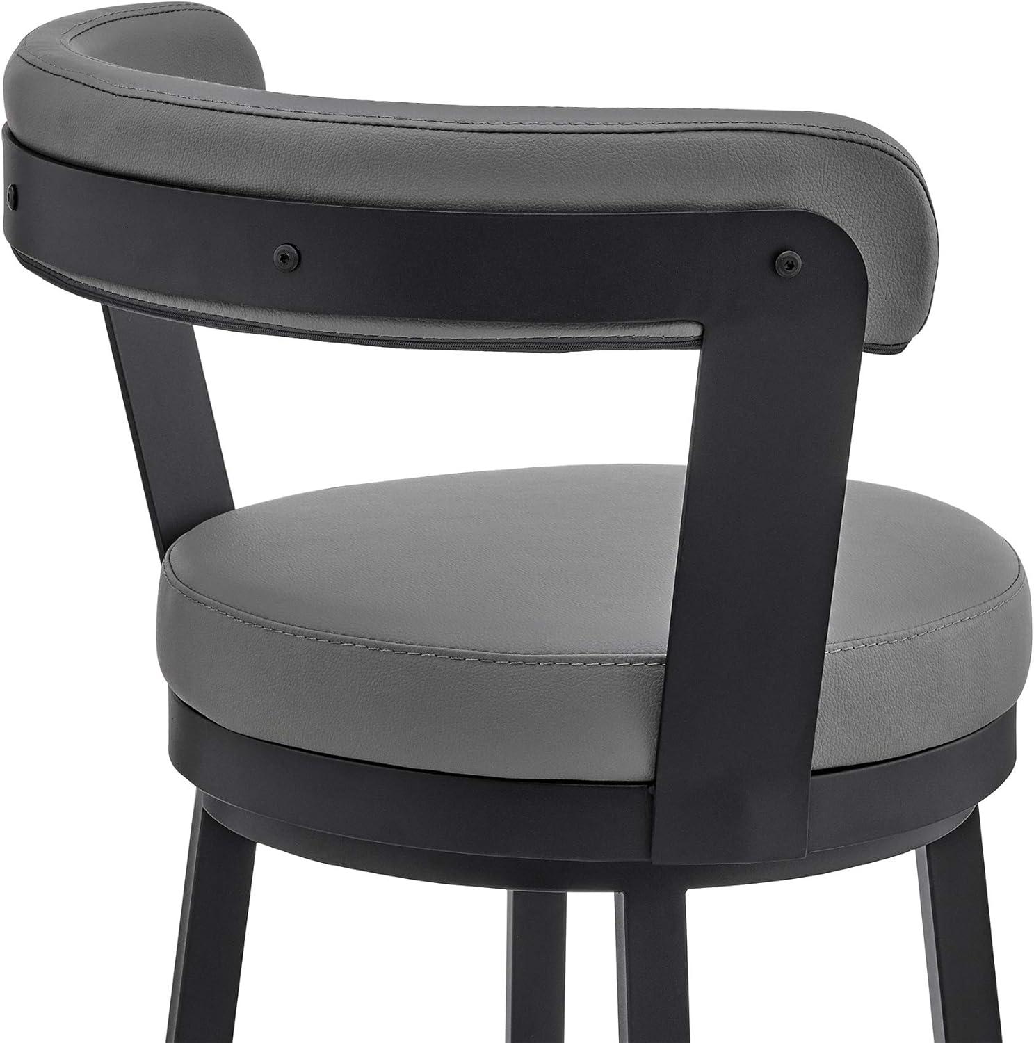 image:imageArmen Living Naomi and Bryant 5Piece Counter Height Dining Set in Black Metal and Grey Faux Leather4Piece