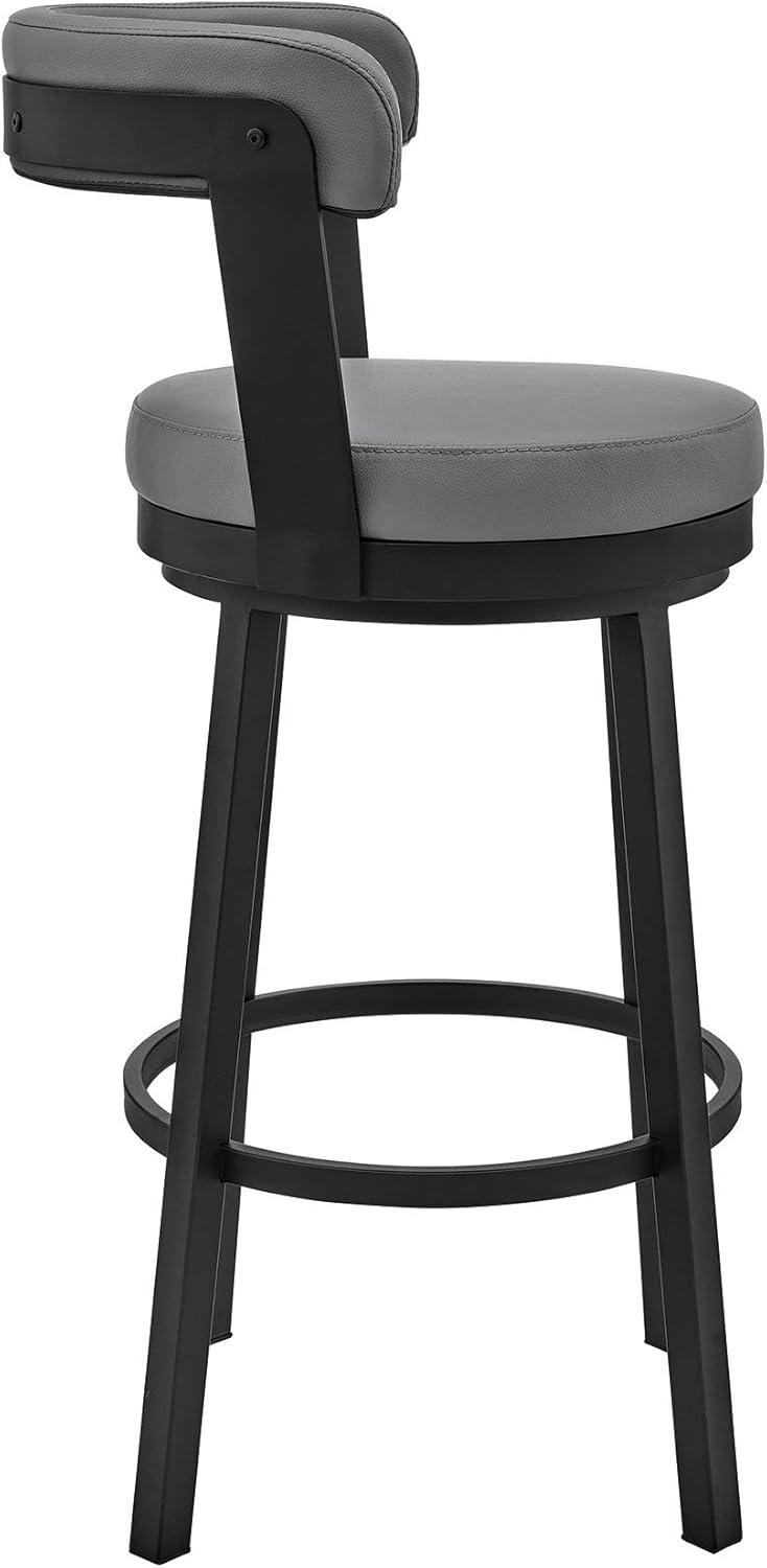 image:imageArmen Living Naomi and Bryant 5Piece Counter Height Dining Set in Black Metal and Grey Faux Leather4Piece