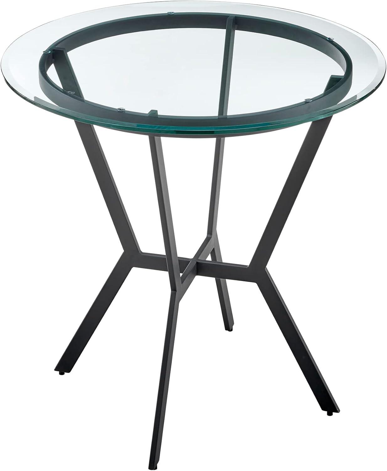 image:imageArmen Living Naomi and Bryant 5Piece Counter Height Dining Set in Black Metal and Grey Faux Leather5Piece