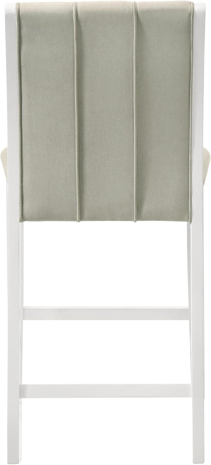 image:imageArmen Living Nolan 30 in Dark Roast Bar Height Rubberwood Barstool with Grey Fabric Seat Set of 4Fog