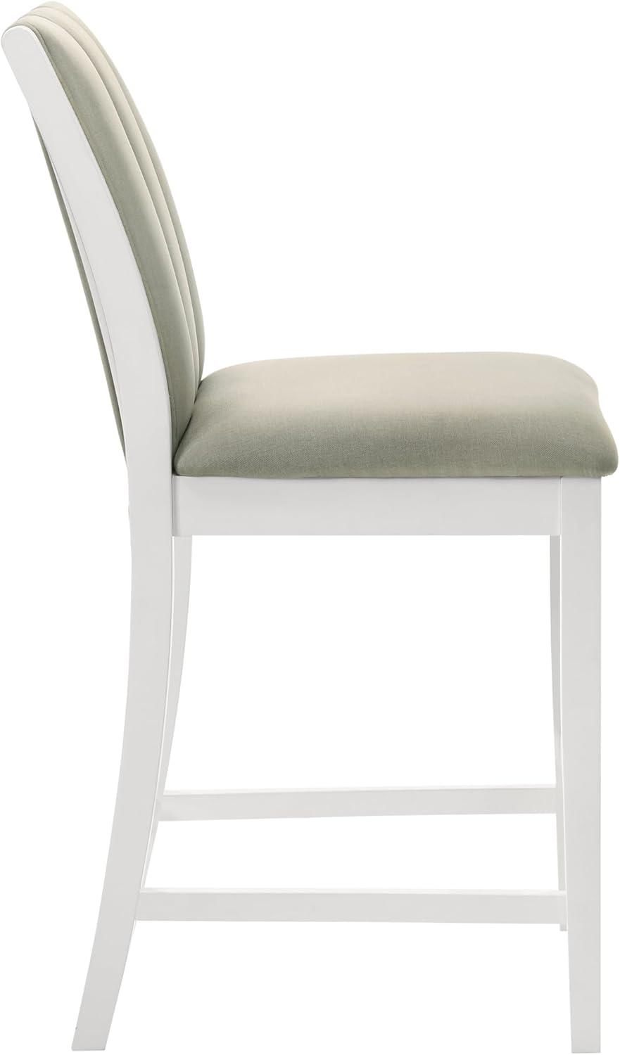 image:imageArmen Living Nolan 30 in Dark Roast Bar Height Rubberwood Barstool with Grey Fabric Seat Set of 4Fog