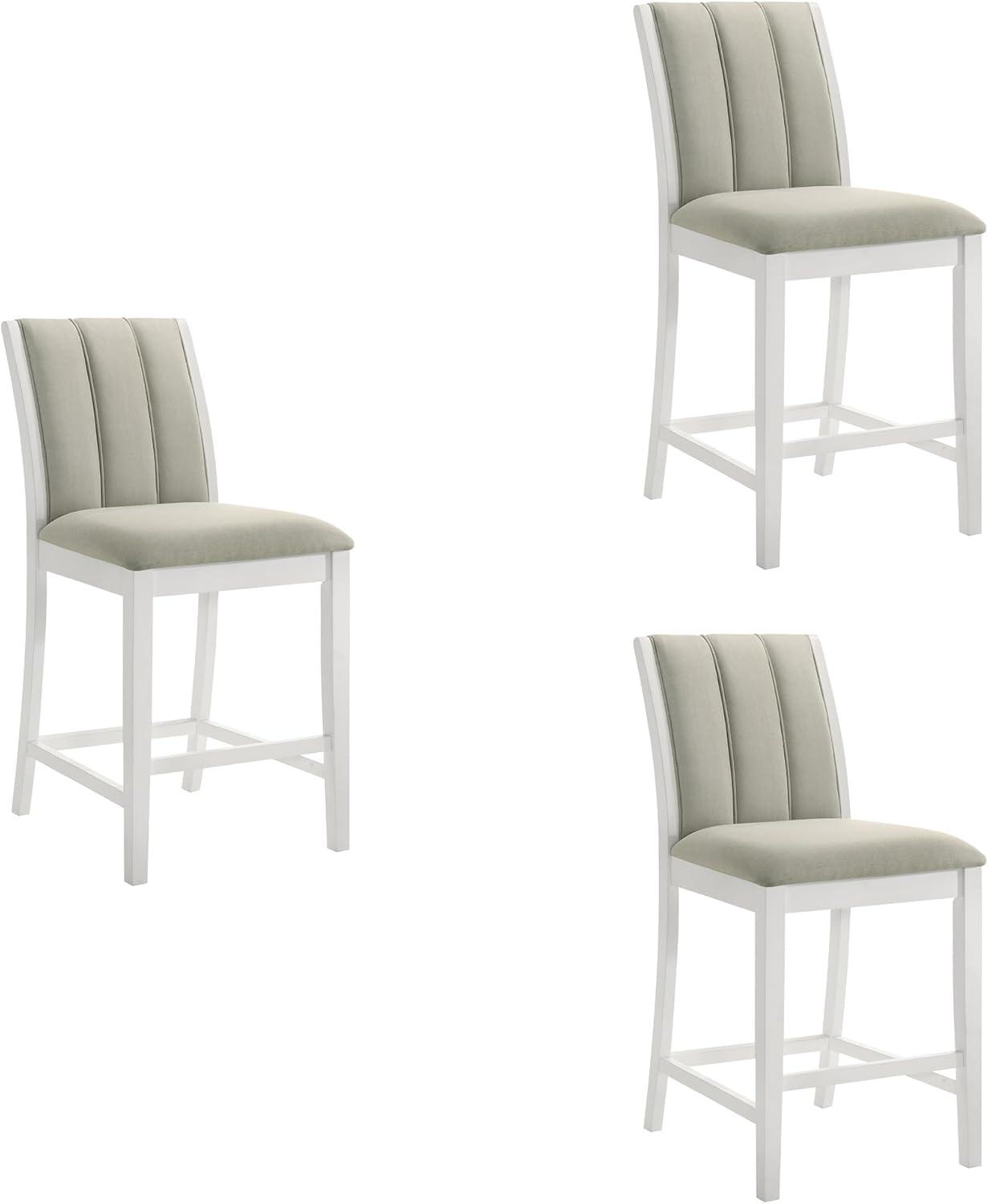 image:imageArmen Living Nolan 30 in Dark Roast Bar Height Rubberwood Barstool with Grey Fabric Seat Set of 4Fog