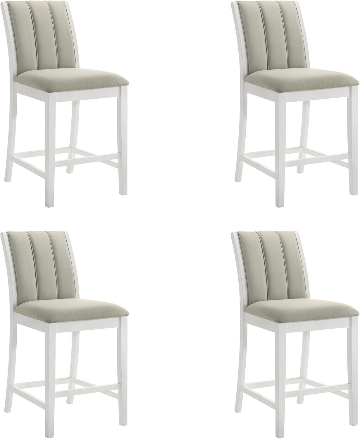 image:imageArmen Living Nolan 30 in Dark Roast Bar Height Rubberwood Barstool with Grey Fabric Seat Set of 4Fog