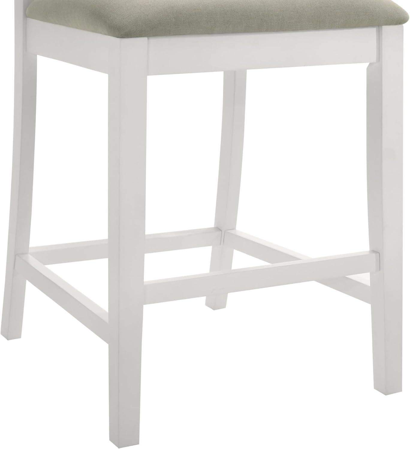 image:imageArmen Living Nolan 30 in Dark Roast Bar Height Rubberwood Barstool with Grey Fabric Seat Set of 4Fog