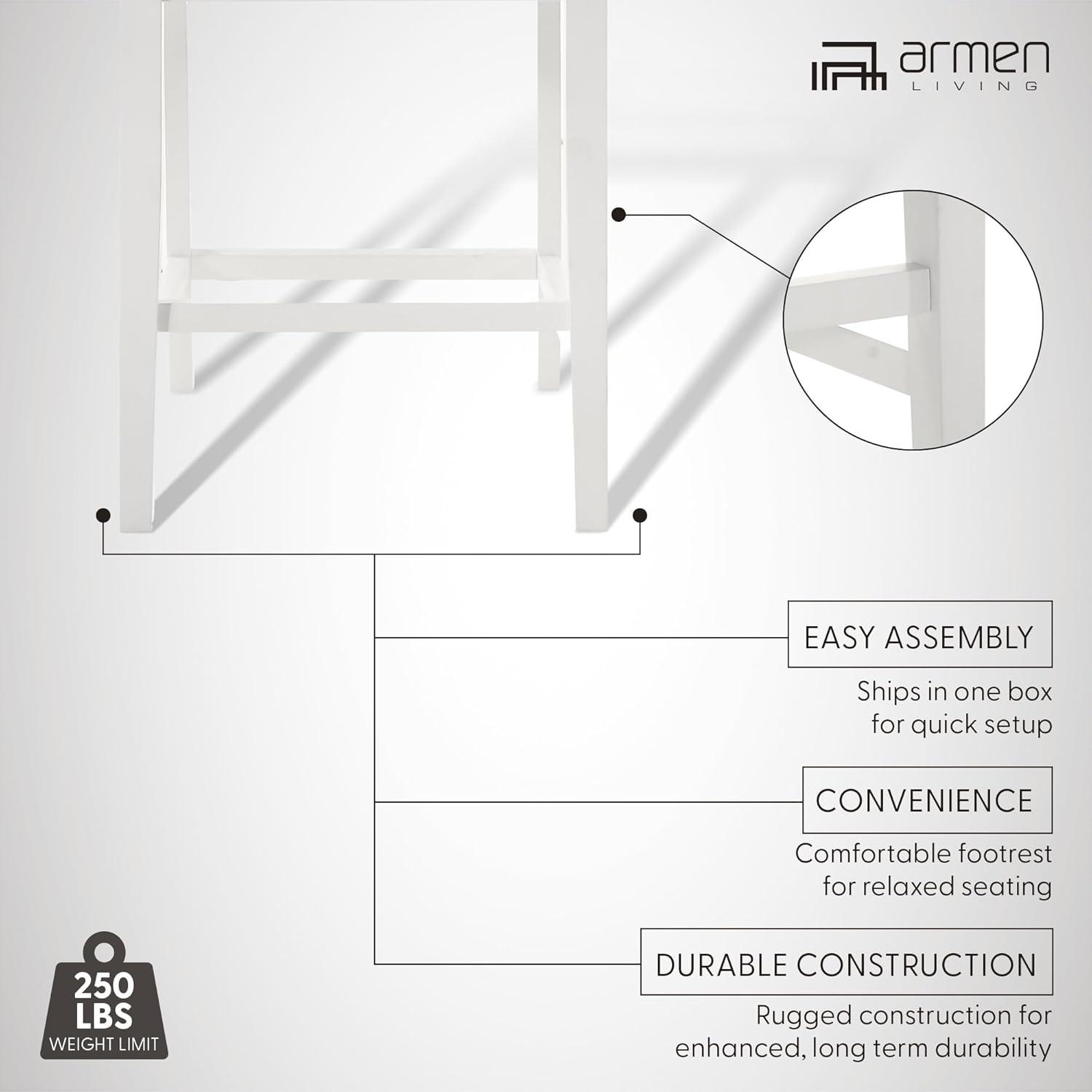 image:imageArmen Living Nolan 30 in Dark Roast Bar Height Rubberwood Barstool with Grey Fabric Seat Set of 4Fog