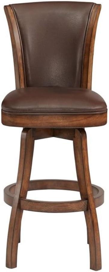 image:imageArmen Living Raleigh 26 Counter Height Swivel Barstool in Kahlua Faux Leather and Chestnut Wood Finish