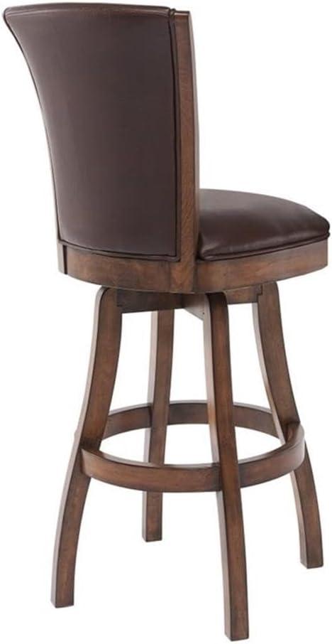 image:imageArmen Living Raleigh 26 Counter Height Swivel Barstool in Kahlua Faux Leather and Chestnut Wood Finish