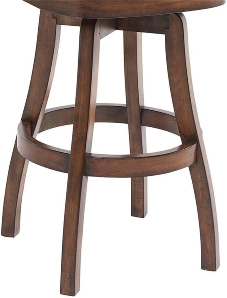 image:imageArmen Living Raleigh 26 Counter Height Swivel Barstool in Kahlua Faux Leather and Chestnut Wood Finish