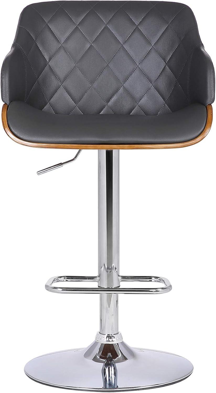 image:imageArmen Living Toby Swivel Adjustable Height Barstool in Taupe Fabric Upholstered Seat and Ivory Finish with Pale Wood AccentsGrayChrome