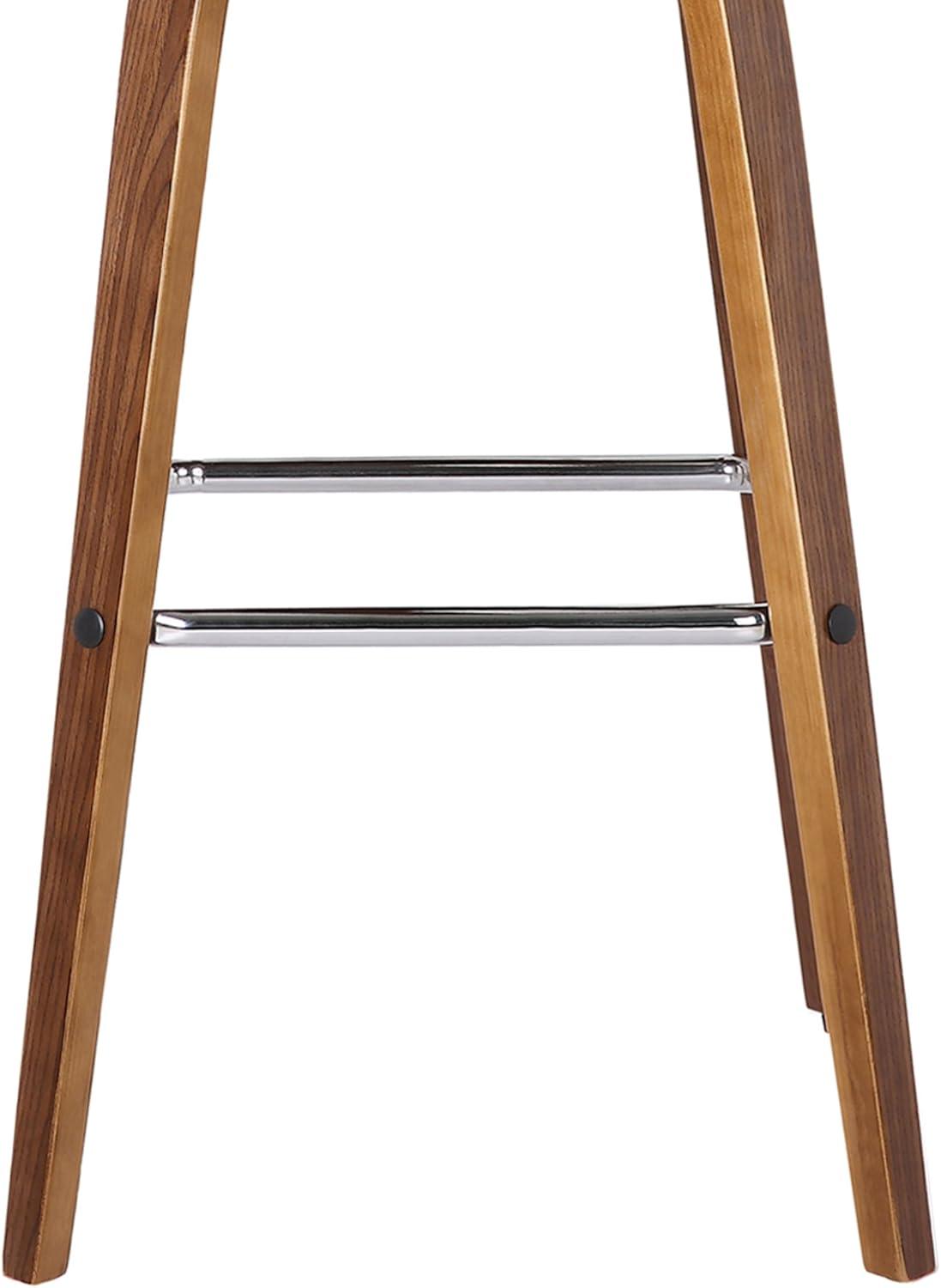 image:imageArmen Living Vienna Modern Swivel 30 Bar Height Barstool with White Faux Leather and Patterned Oak Wood FinishCream Faux LeatherWalnut
