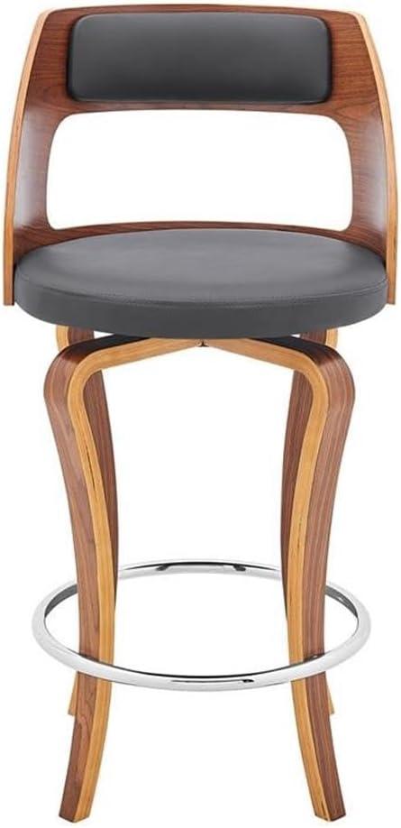 image:imageGrady 29 Swivel Gray Faux Leather and Walnut Wood Bar StoolGreyWalnut