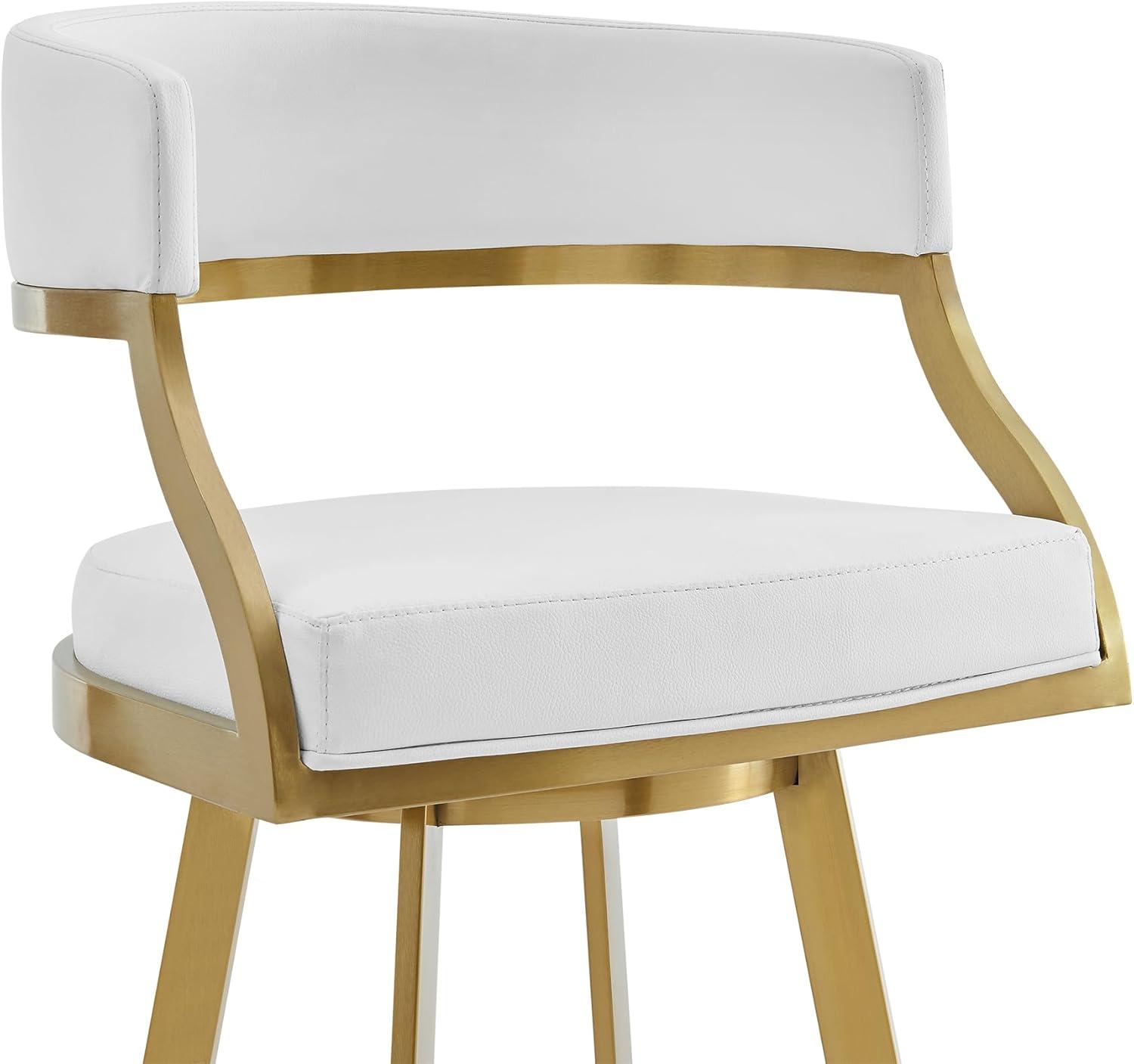 image:imageSaturn 26 Counter Height Swivel Gray Faux Leather and Brushed Stainless Steel Bar Stool Set of 3White