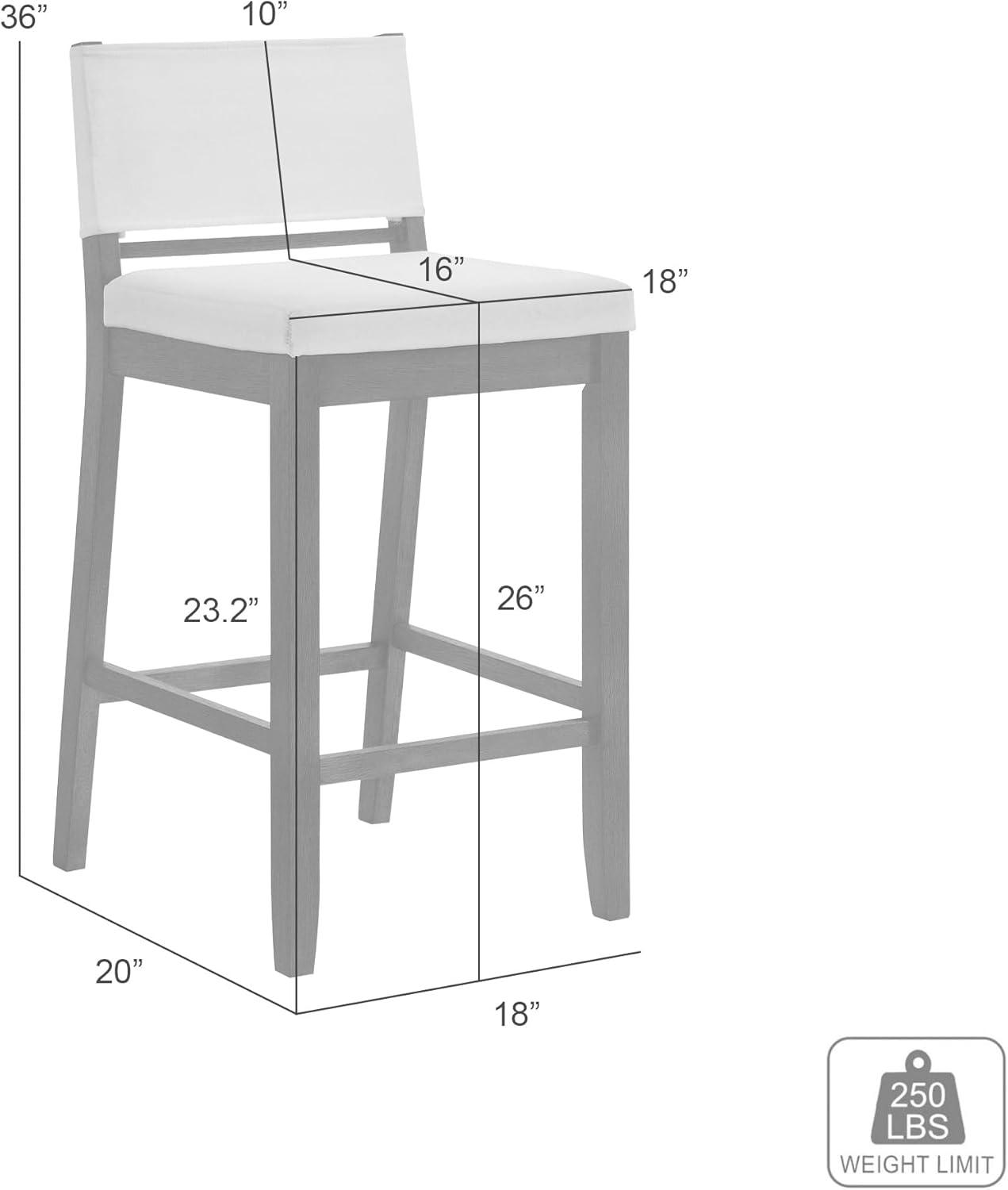 image:imageYaneli Contemporary Natural Wood Counter Height Kitchen Bar Stool in Putty Brown Finish with White Fabric Upholstered Seat Set of 4WhitePutty Brown
