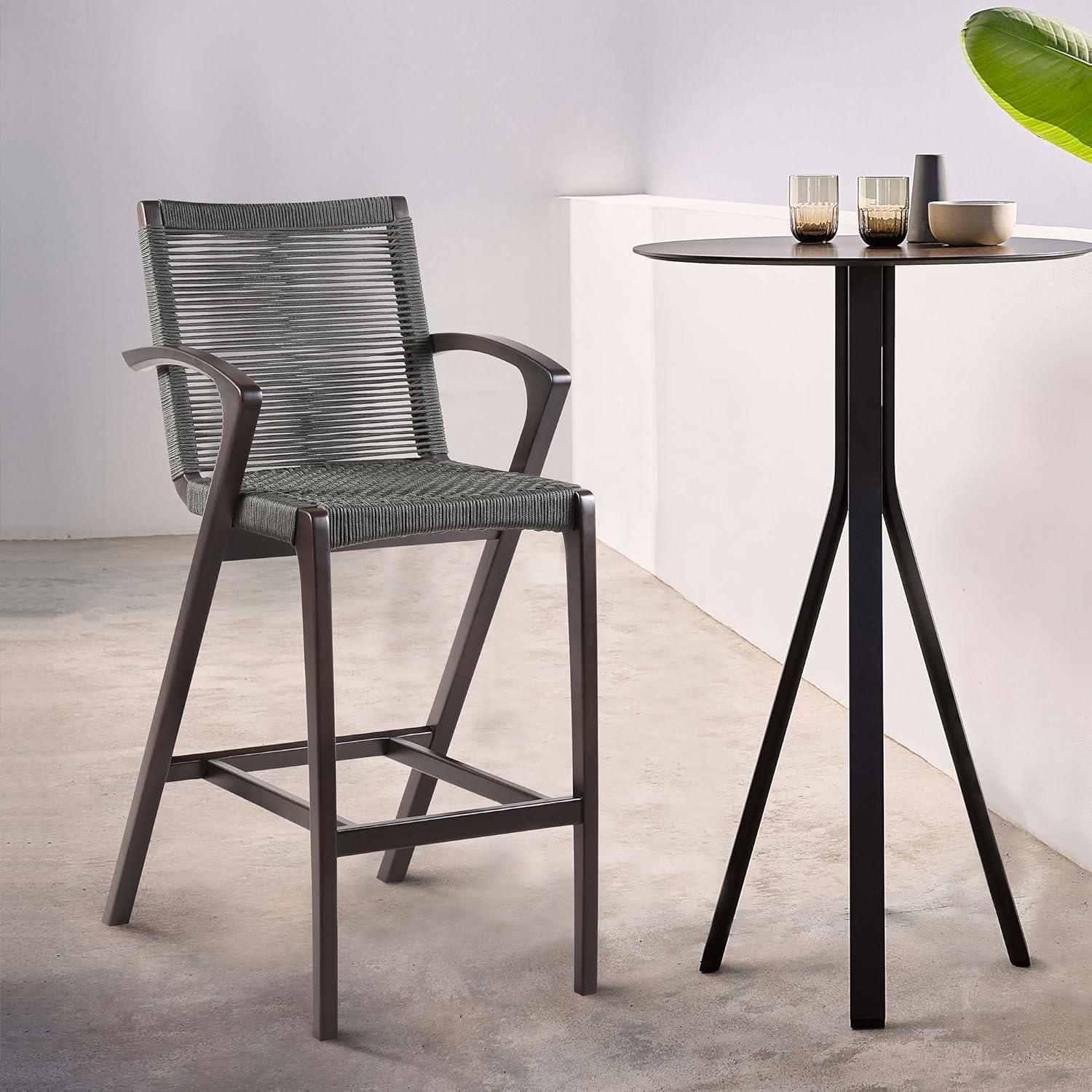 image:imagearmen LIVING LCBLBAGR26 Brielle Outdoor Bar Stool Shades of GreyGrey
