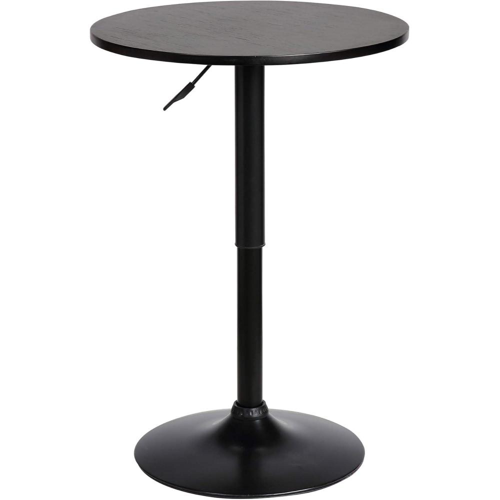 image:imageArmen Living Bentley Height Adjustable Swivel Pub Table with Black Wood Finish and Black BaseBlack Wood Top and Metal Base