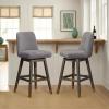 image:imageArmen Living Amelia Swivel Bar Stool in Gray Oak Wood Finish with Mocha Fabric  Set of 2