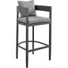 image:imageArmen Living Argiope Modern Indoor Outdoor Patio Counter Chair Bar Stool in Charcoal Gray Aluminum Metal with Gray Cushions 30 Seat Height