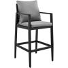 image:imageArmen Living Cayman Outdoor Patio Counter Height Bar Stool in Aluminum with Grey CushionsGrey