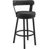 image:imageArmen Living Kobe 30 Bar Height Swivel Bar Stool in Black Finish and Black Faux Leather