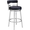 image:imageArmen Living Mardrid LCMABABSGR26 Counter Chair Gray 360 Rotation Stainless Steel Faux Leather Seat Seat Height 260 inches 66 cmBlackStainless Steel