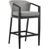 image:imageArmen Living Palma Outdoor Patio Counter Height Bar Stool in Aluminum and Wicker with Grey CushionsGrey